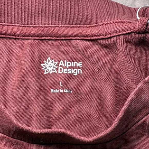 Alpine Design Mens Longs Peak Graphic T-Shirt Burgundy Red Short Sleeve Size L - Picture 4 of 5